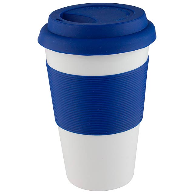 Tasse mit Silikonkomponenten - blau