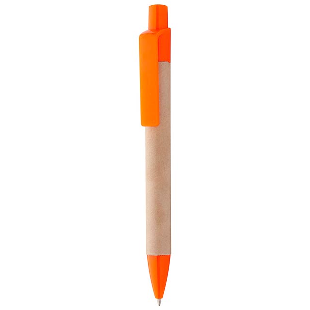 Reflat kuličkové pero z recyklovaného papíru - oranžová