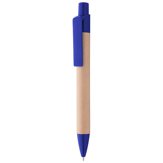 Reflat kuličkové pero z recyklovaného papíru - modrá