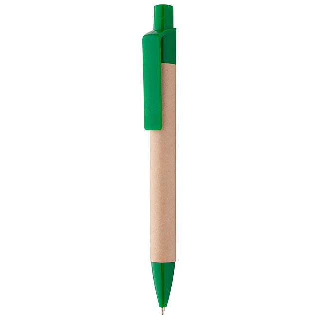 Reflat kuličkové pero z recyklovaného papíru - zelená
