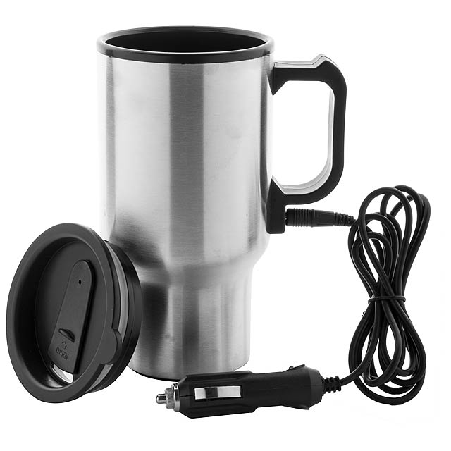 Heatable thermo mug - silver