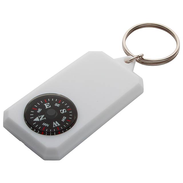 Keyring With Compass - white Keyring With Compass - white