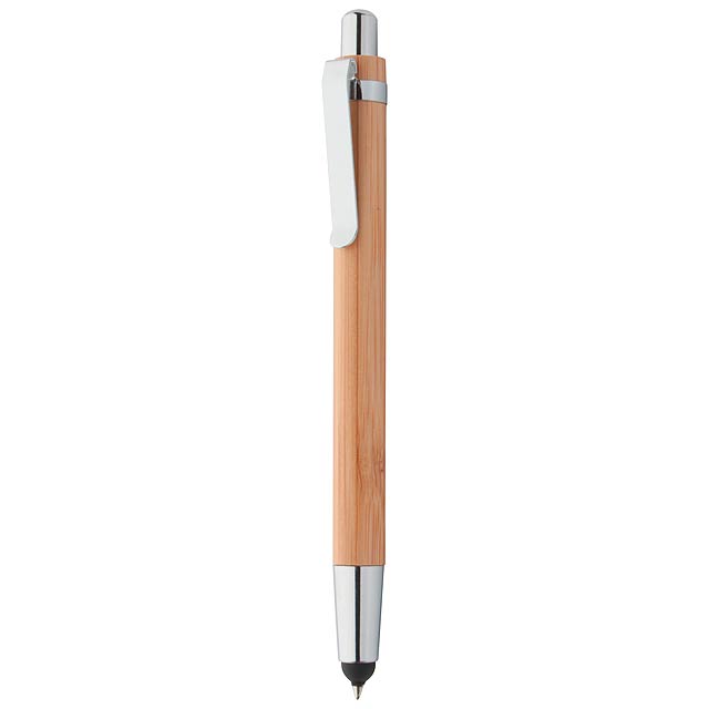 Touchpen mit Kugelschreiber aus Bambus - Holz