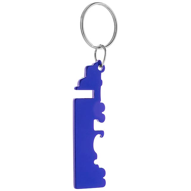 Peterby přívěšek na klíče s otvírákem - modrá