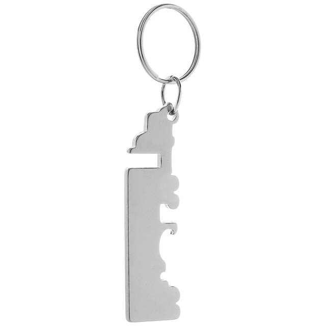 Peterby přívěšek na klíče s otvírákem - stříbrná