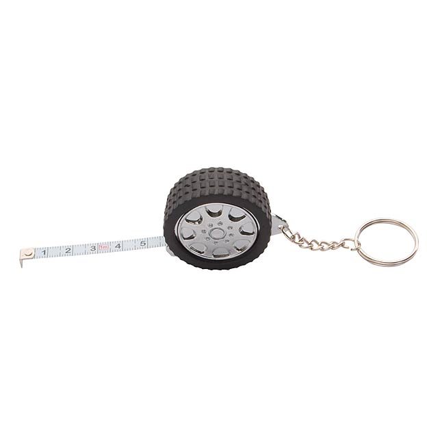 Keyring with tape measure - black