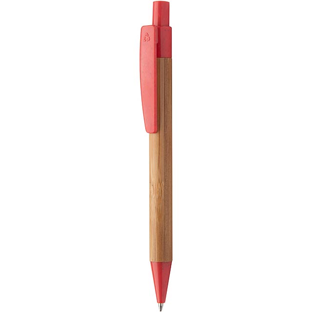 Boothic bambusové kuličkové pero - červená