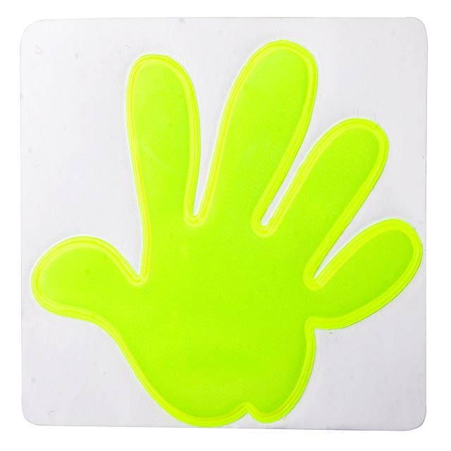 Reflective sticker, hand - yellow