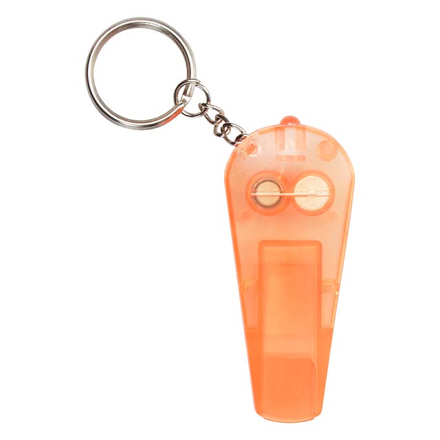 Keyring with whistle - orange