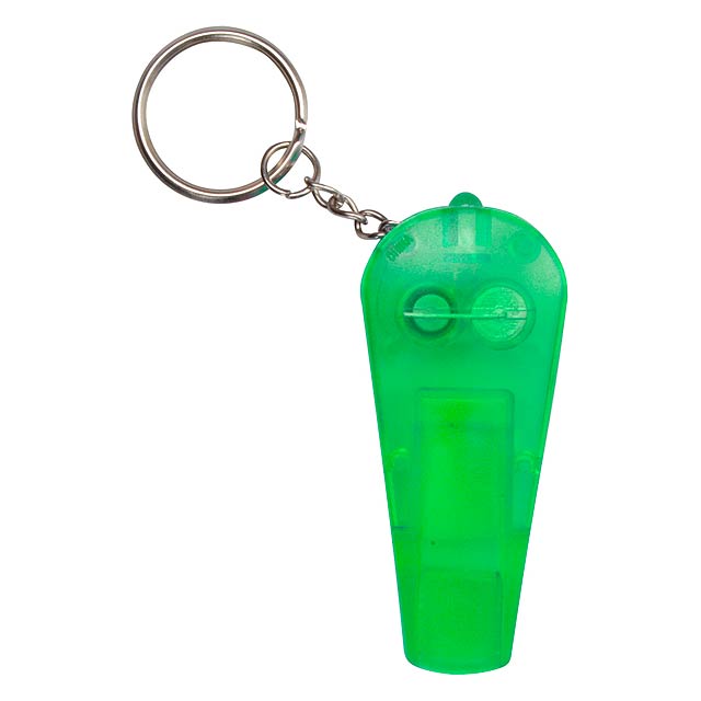 Keyring with whistle - green