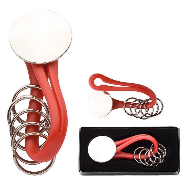 Knot keychain - red