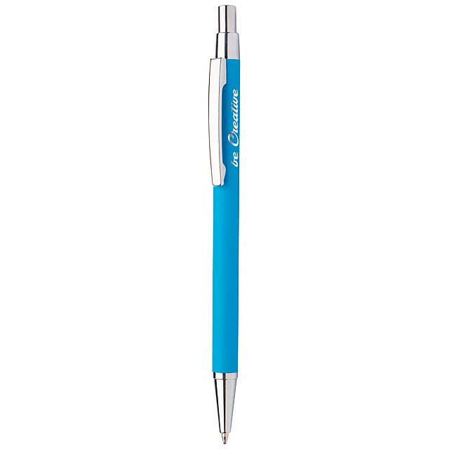 Chromy kuličkové pero - nebesky modrá
