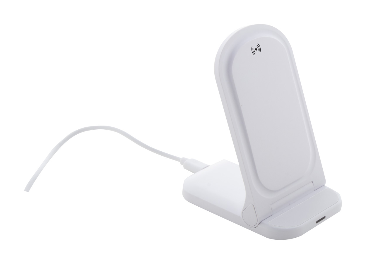 Rewolt mobile phone stand with RABS wireless charger - Weiß 