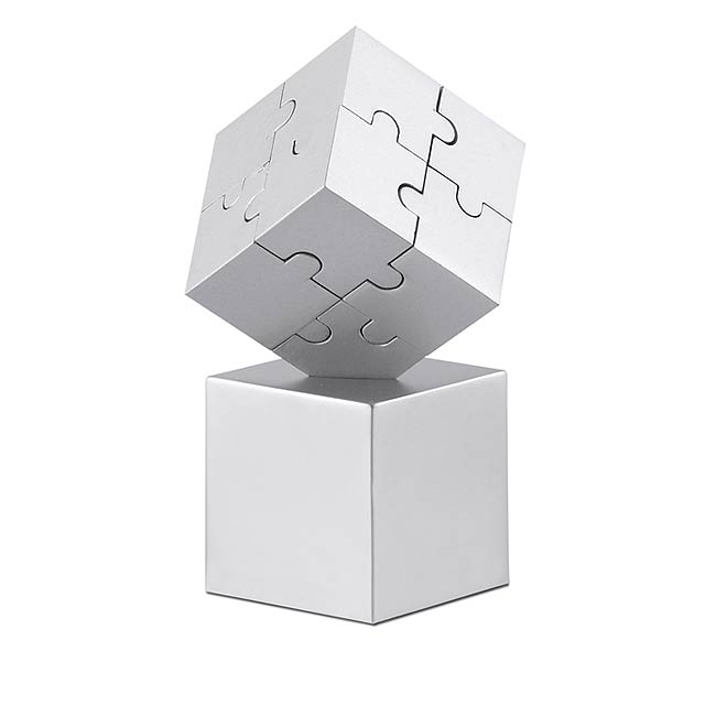 Kovové puzzle - stříbrná mat