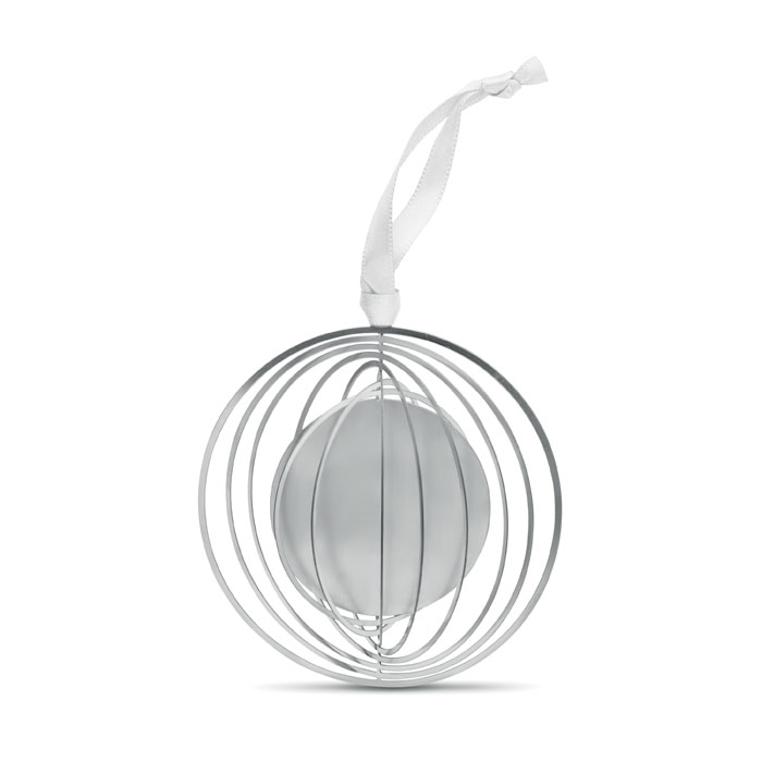 Circle decoration with ribbon - BUNO - silver