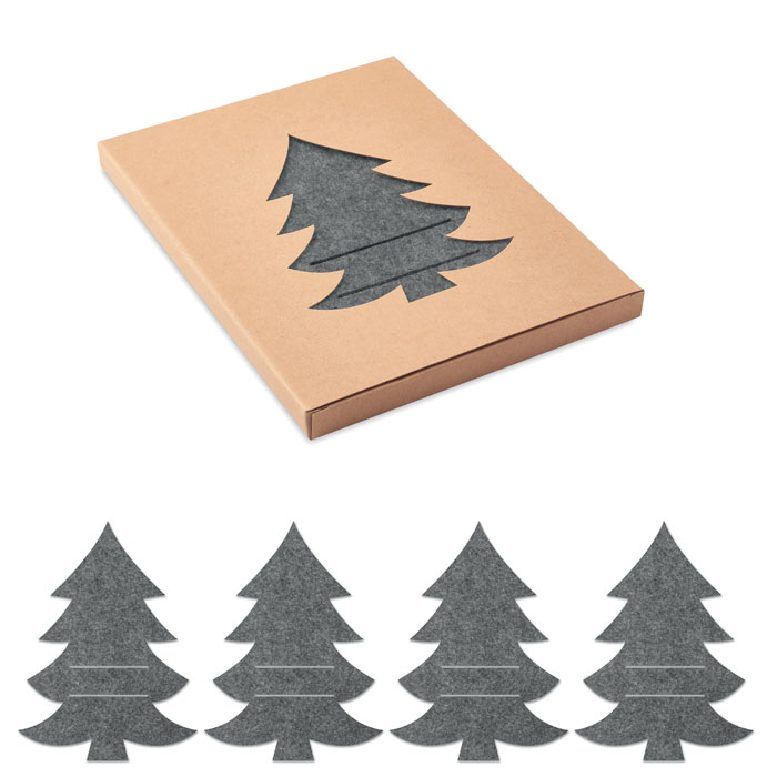 RPET felt cutlery holder set - TREESGUARD - grey