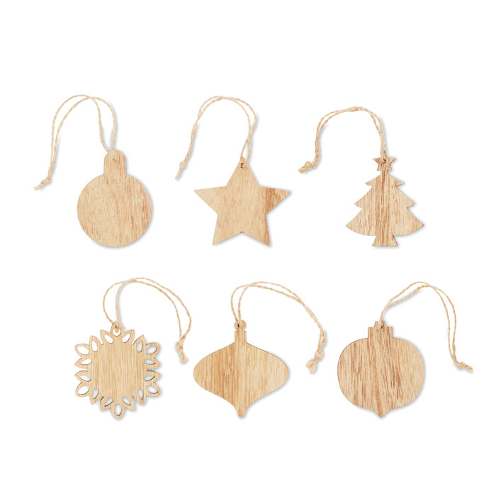 Set of wooden Xmas ornaments - CHRISET - wood
