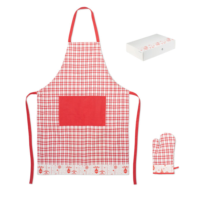 Christmas kitchen set 200 gr/m² - SENEFA - red