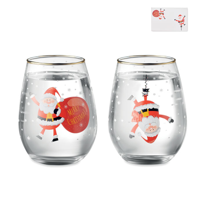 Set of 2 Christmas glasses - NOEL - white