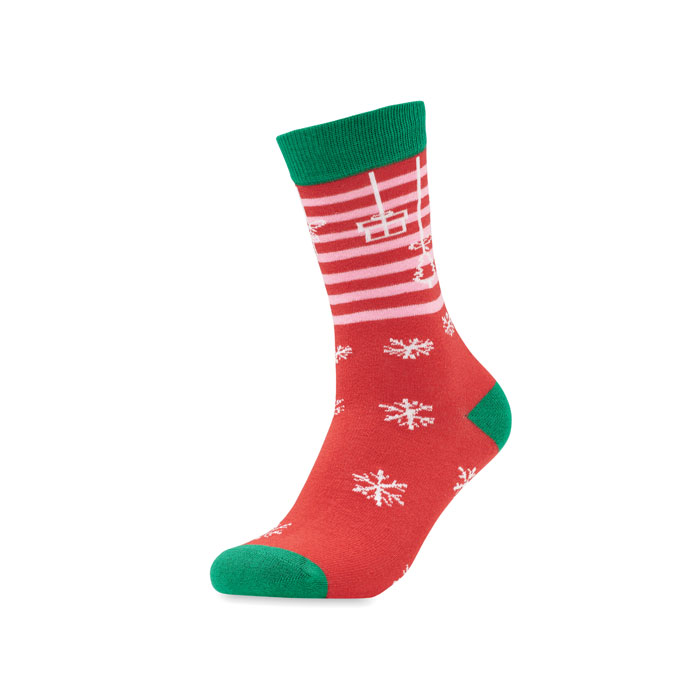 Pair of Christmas socks M - JOYFUL M - red