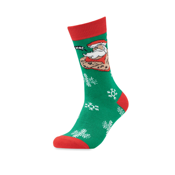 Pair of Christmas socks M - JOYFUL M - green