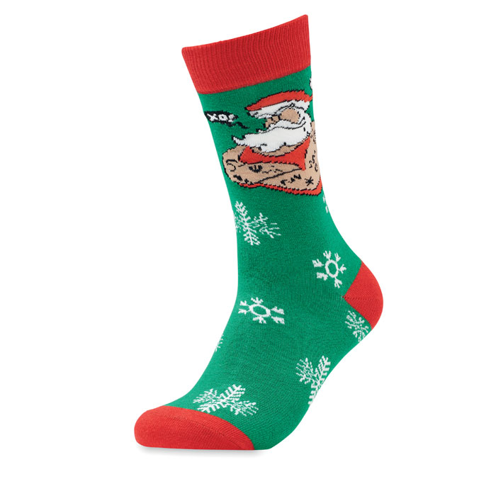 Pair of Christmas socks L - JOYFUL L - green