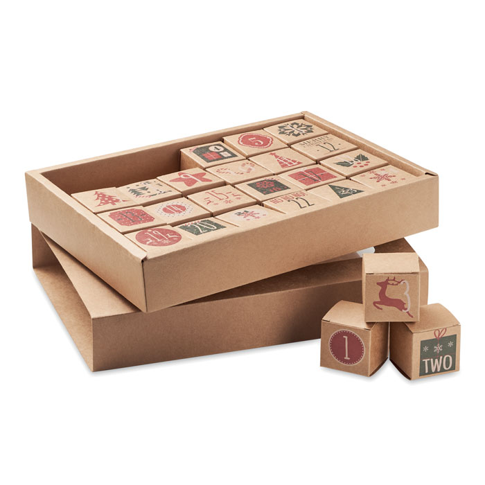 Adventskalender-Set 24-teilig - BOXY - Beige