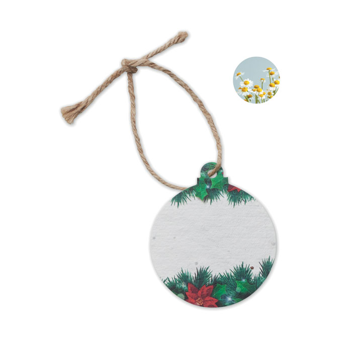 Seed paper Xmas ornament - BAUSEED - white