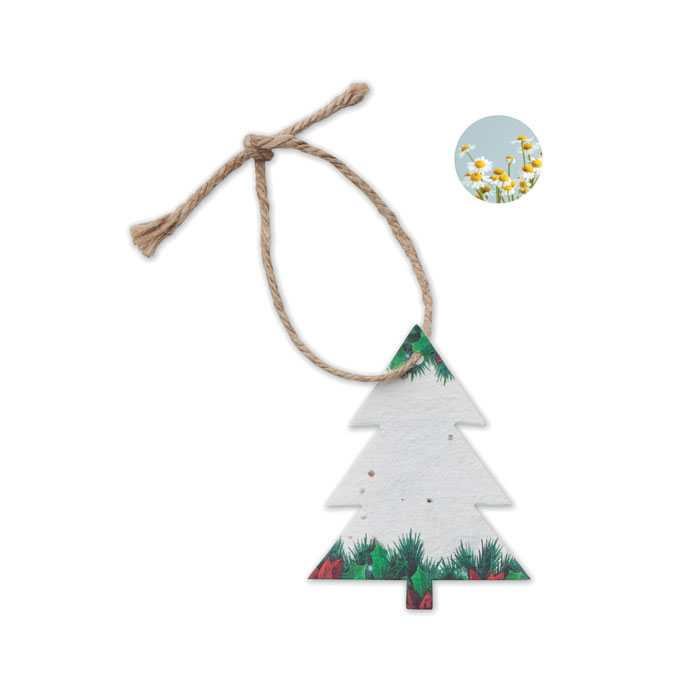 Seed paper Xmas ornament - TREESEED - white