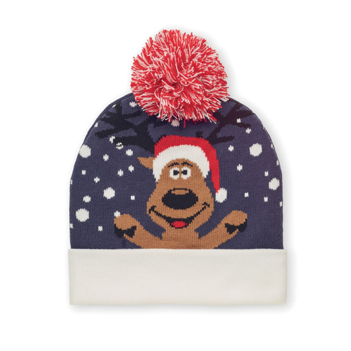 Christmas knitted beanie - SHIMAS HAT - blue