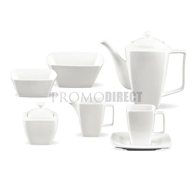 Konvička na čaj nebo kávu, zajímavý design  - biela - foto