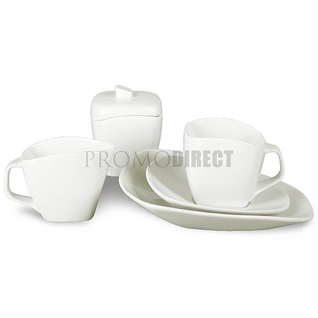 Silver moon set - cup and saucer - white
