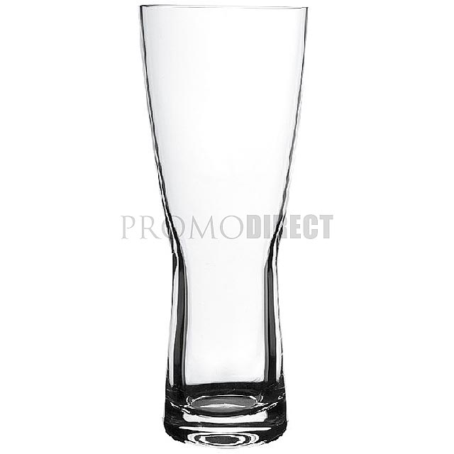 zajímavý design pivní sklenice, velká  - transparentná - foto