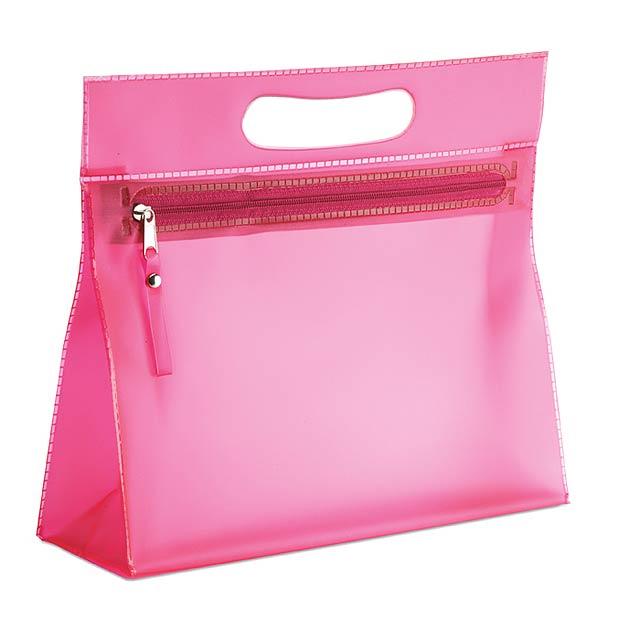 Transparent vanity case  - fuchsia