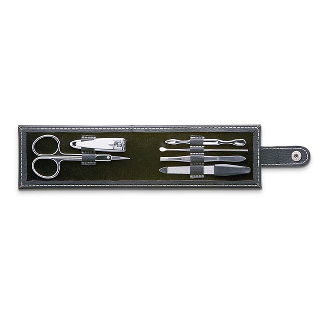 6 tool manicure set in pouch  - black