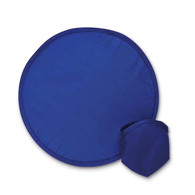 Foldable nylon Frisbee in pouch - blue