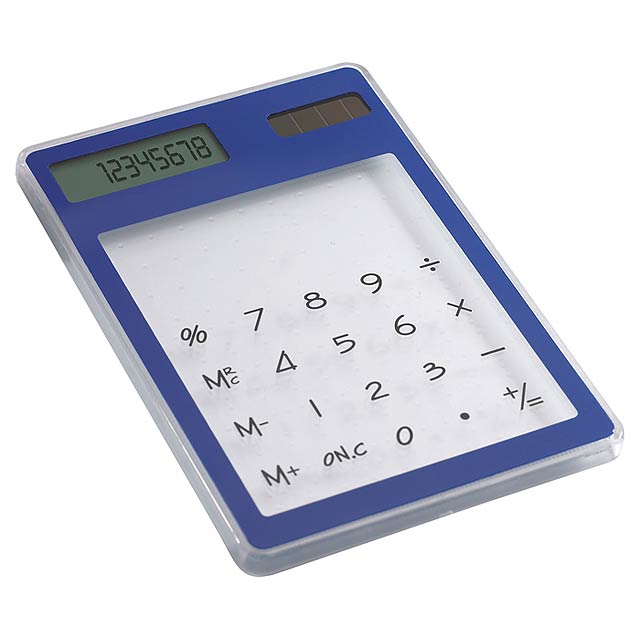 Kalkulačka transparentní - modrá
