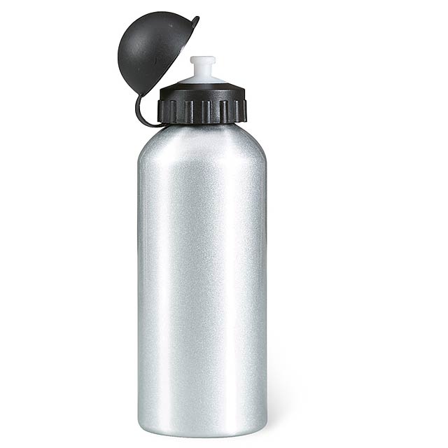 Metall Trinkflasche (600 ml) - mattes Silber