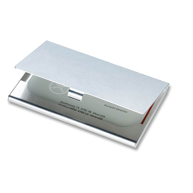 Aluminium business card holder  - shiny silver