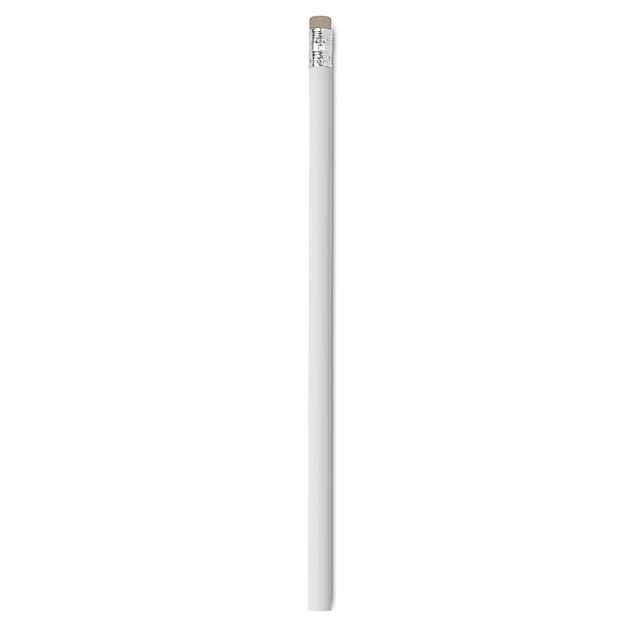 Bleistift mit Radiergummi - Weiß 