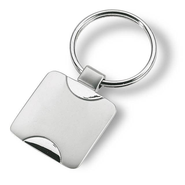 Square keyring  - silver