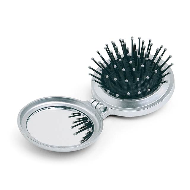 Foldable brush/mirror  - silver