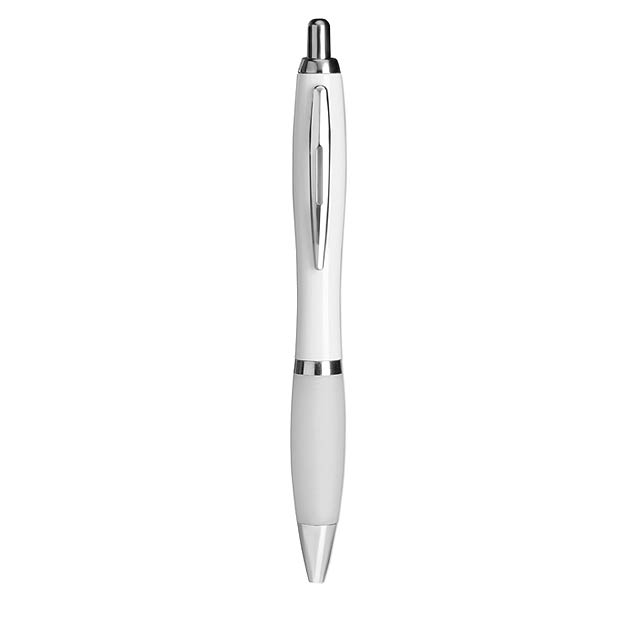 Soft grip automatic ball pen  - white