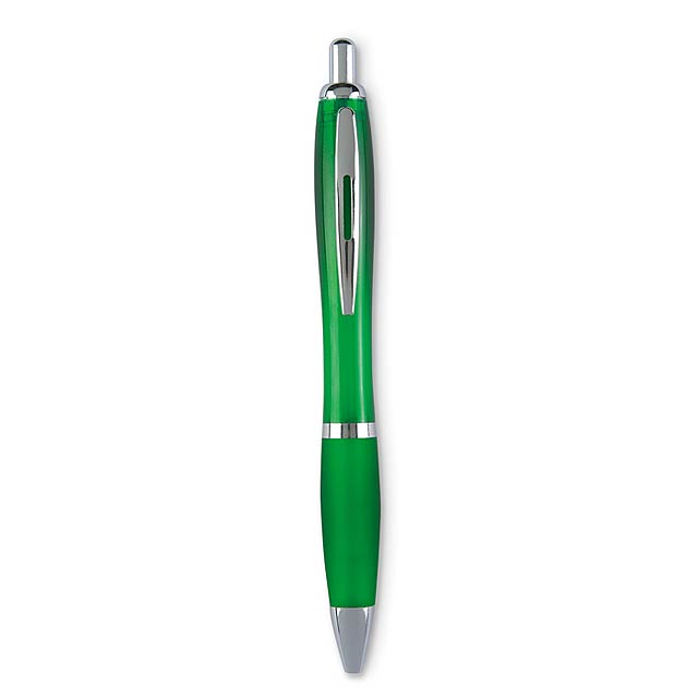 Plastové kuličkové pero - propiska - transparentní zelená