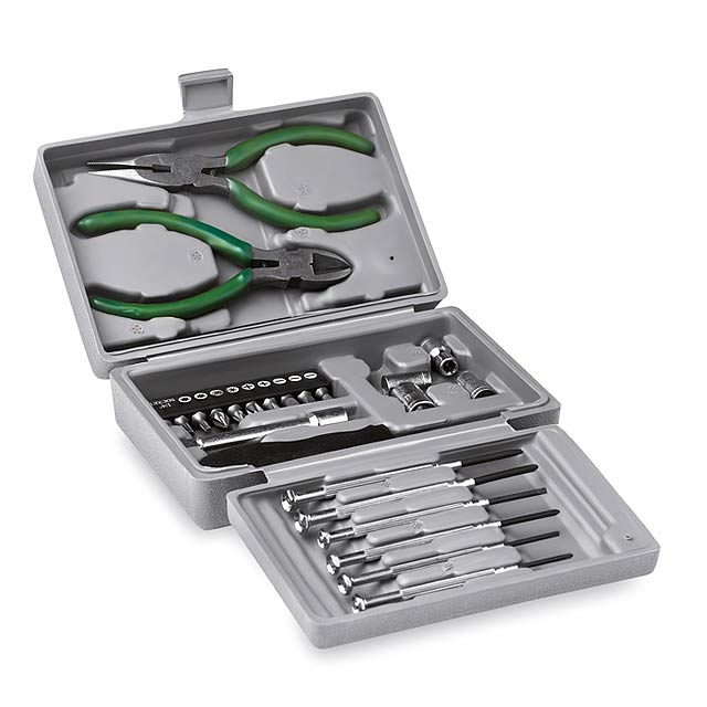 Foldable 25 piece tool set  - silver