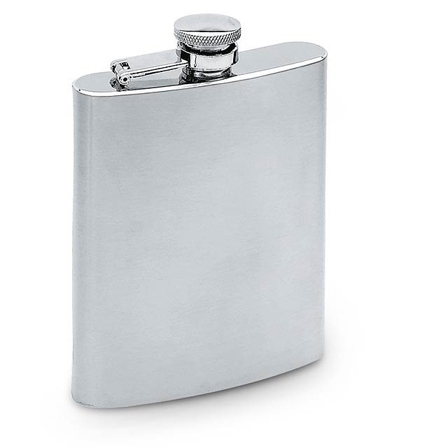 Slim hip flask  - matt silver