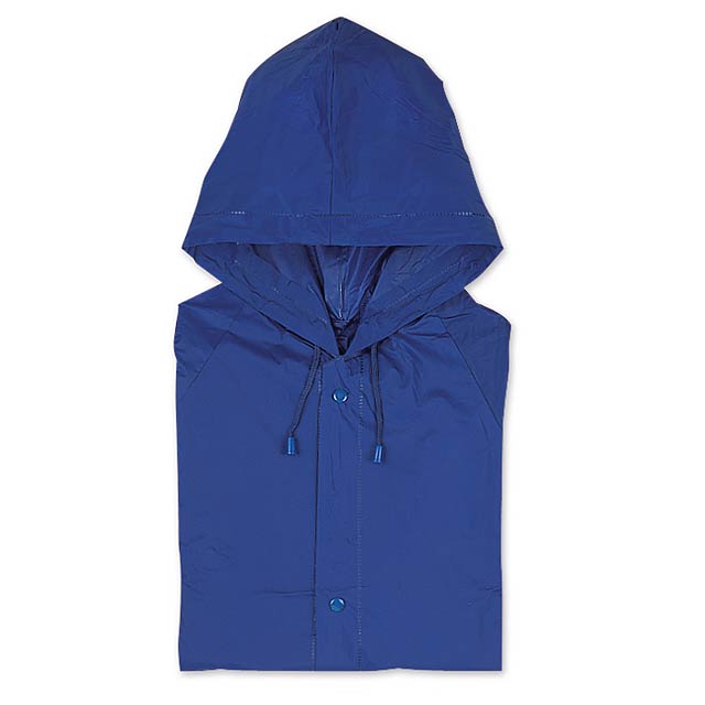 PVC-Regenmantel mit Kapuze - blau