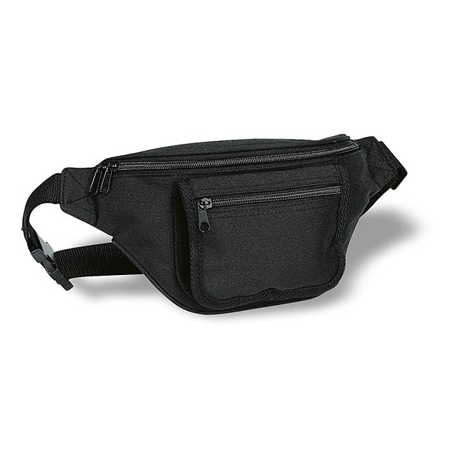 Waist bag with pocket  - black