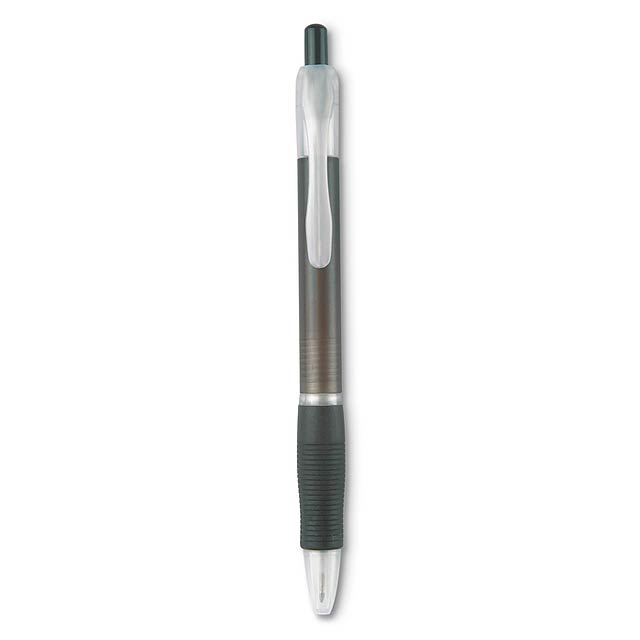 Ball pen with rubber grip  - transparent grey