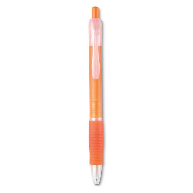 Kugelschreiber mit Gummigriff - Transparente Orange